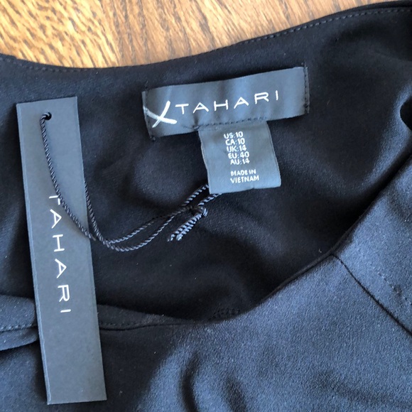 NWT Tahari solid black sleeveless shift dress - Picture 5 of 6